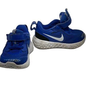 Nike Kids Royal Blue w/ White Rubber Soles -Shoes- Toddler Sneakers Velcro 3C